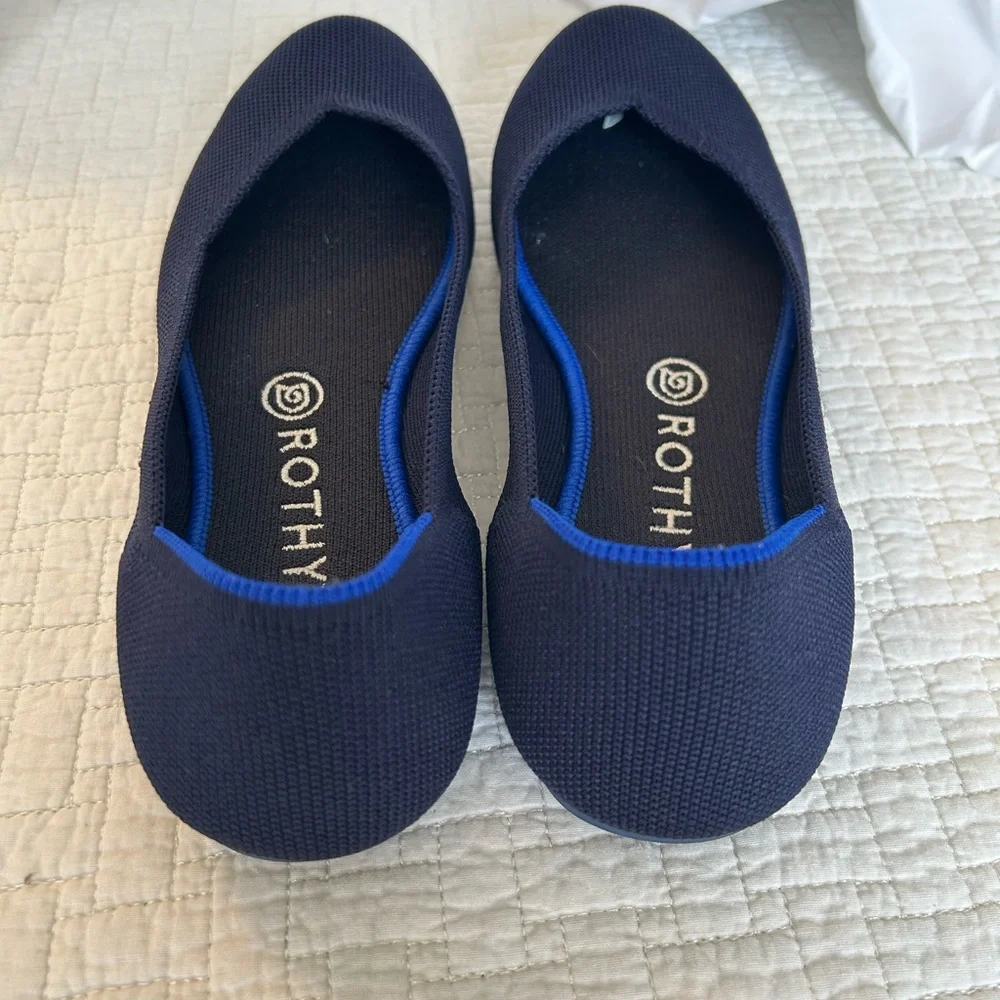 Rothy's Classic Navy Blue Flats - Picture 2 of 8